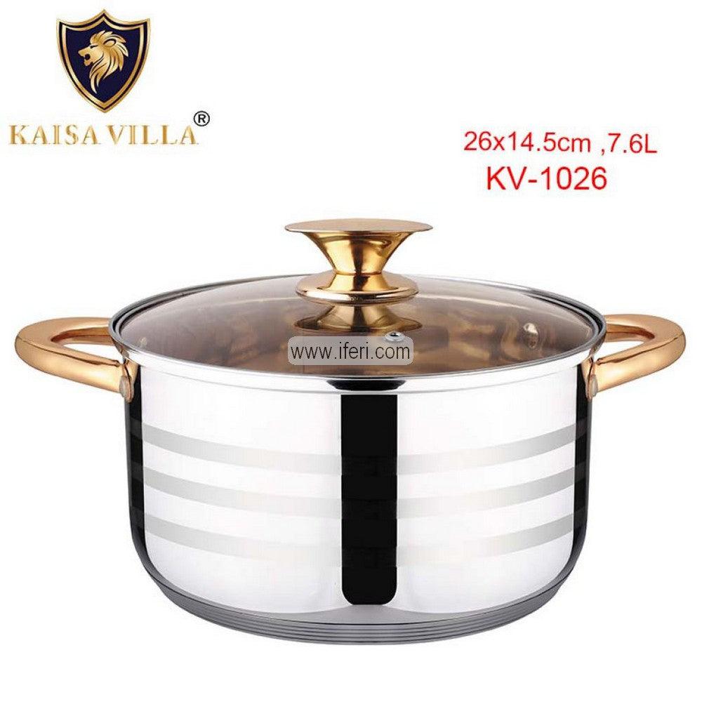 26cm Stainless Steel Cookware with Lid KV1026 Price in Bangladesh - iferi.com