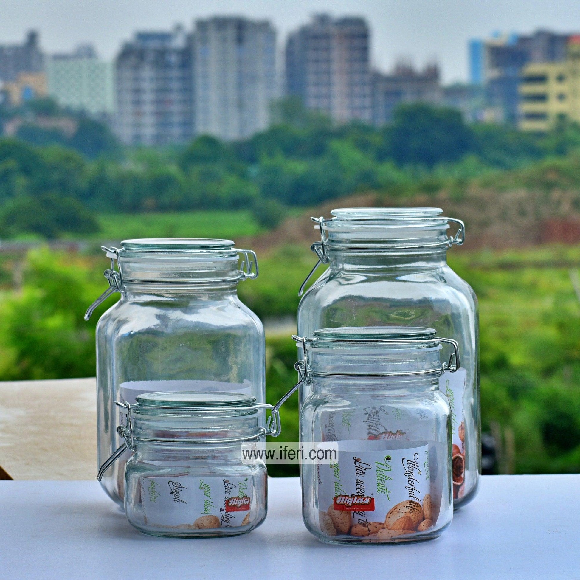 4 Pcs Food Grade Airtight Glass Jar UT21067 Price in Bangladesh - iferi.com
