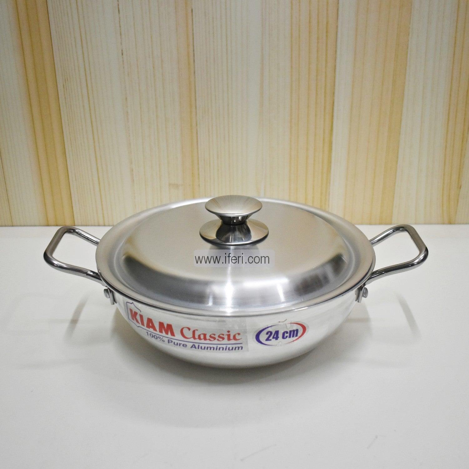 26 cm Kiam Aluminium Classic Wok Korai Cookware With Aluminium Lid BCG0219 Price in Bangladesh - iferi.com