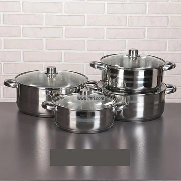 4 Pcs Stainless Steel Cookware Set with Lid KV1009 Price in Bangladesh - iferi.com
