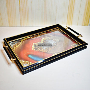 17 Inch Glass & Fiber Exclusive Turkish Serving Tray 