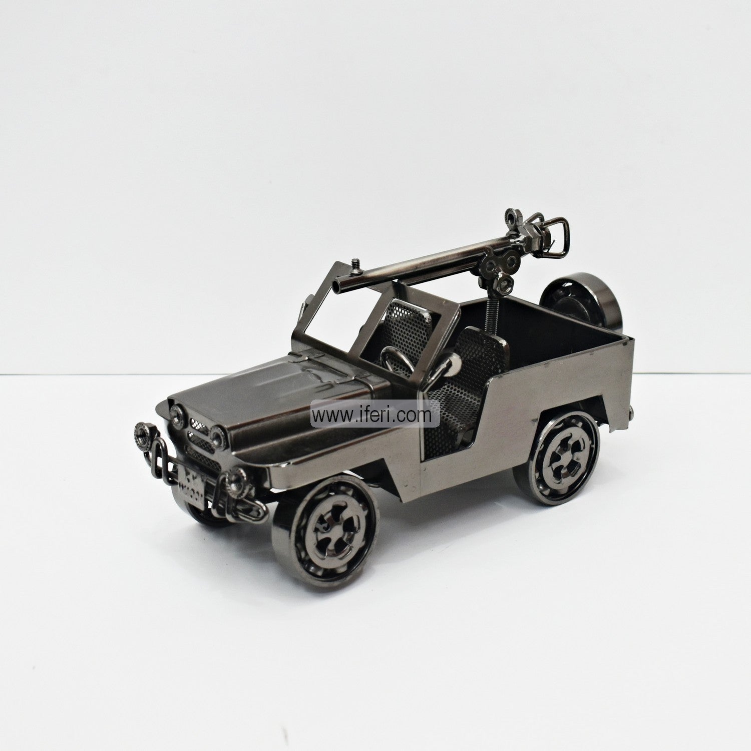 9.5 Inch Metal Jeep Car Model Sculpture Showpiece RY03854
