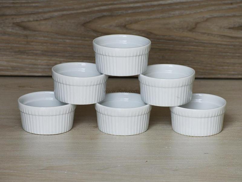 3.3 inch 6 pcs White Ceramic Ramekins BR6677 - Price in BD at iferi.com