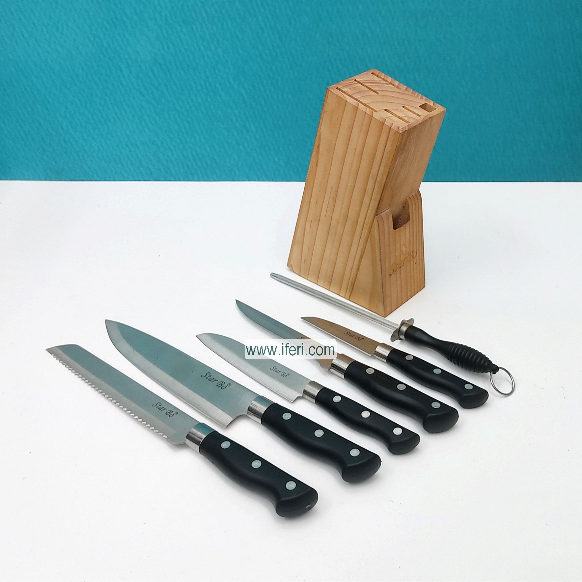 7 Pcs Knife Set with Wooden Holder SY65891