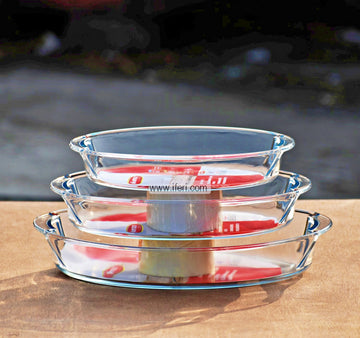 3 Piece Tempered Glass Oval Casserole Set RH2486