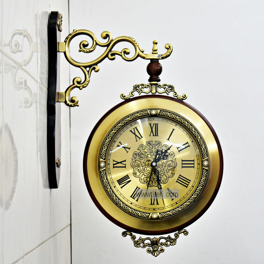 Luxury Double-Sided Retro Station Wall Clock / Living Room Clock RY1335
