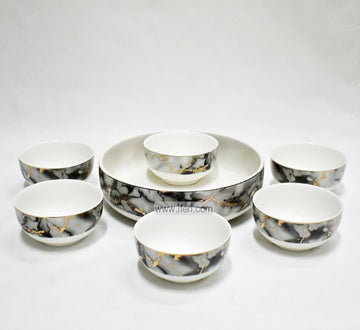 7 Pcs Marble Ceramic Firni/ Halim Serving Set FT0406