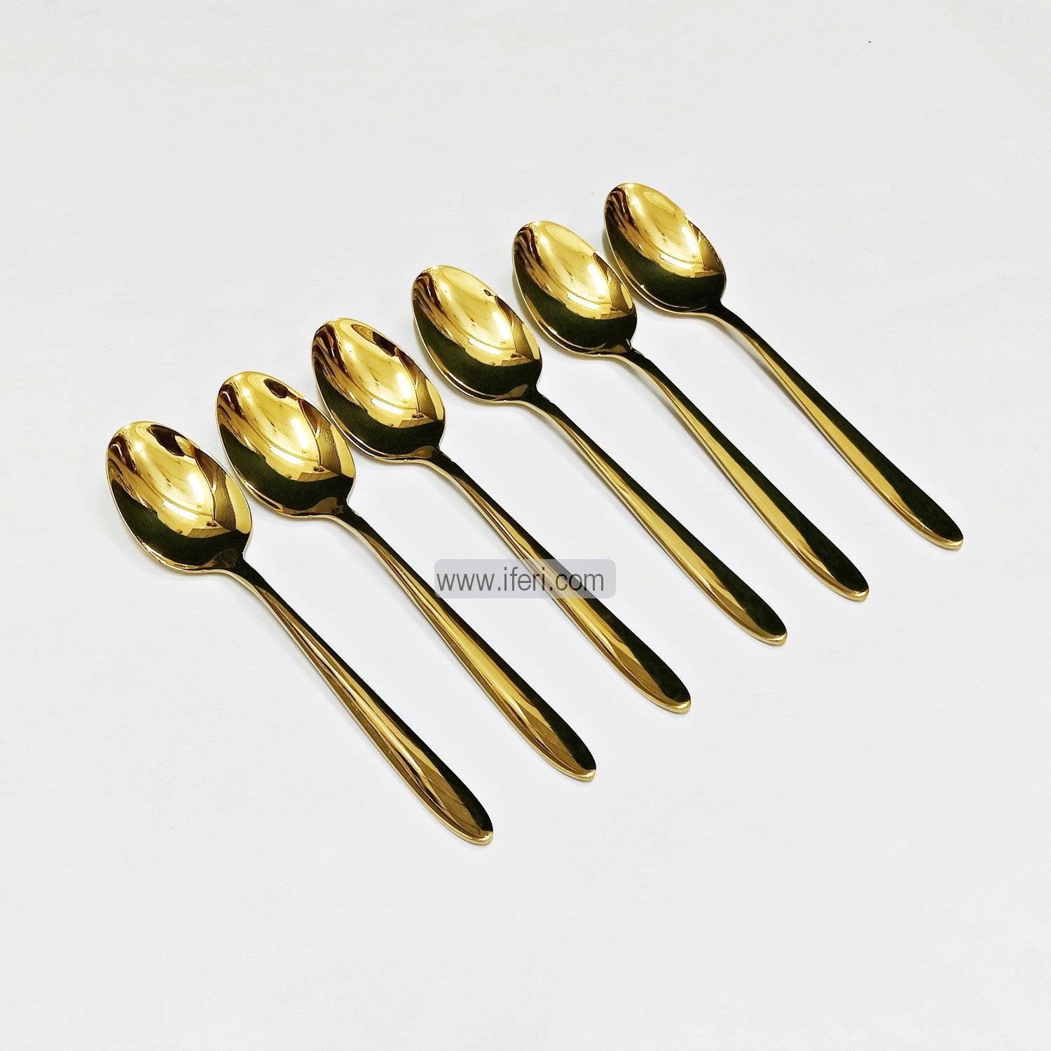 6 Pcs 8 inch Stainless Steel Golden Dinner Spoon Set EB9137 Price in Bangladesh - iferi.com