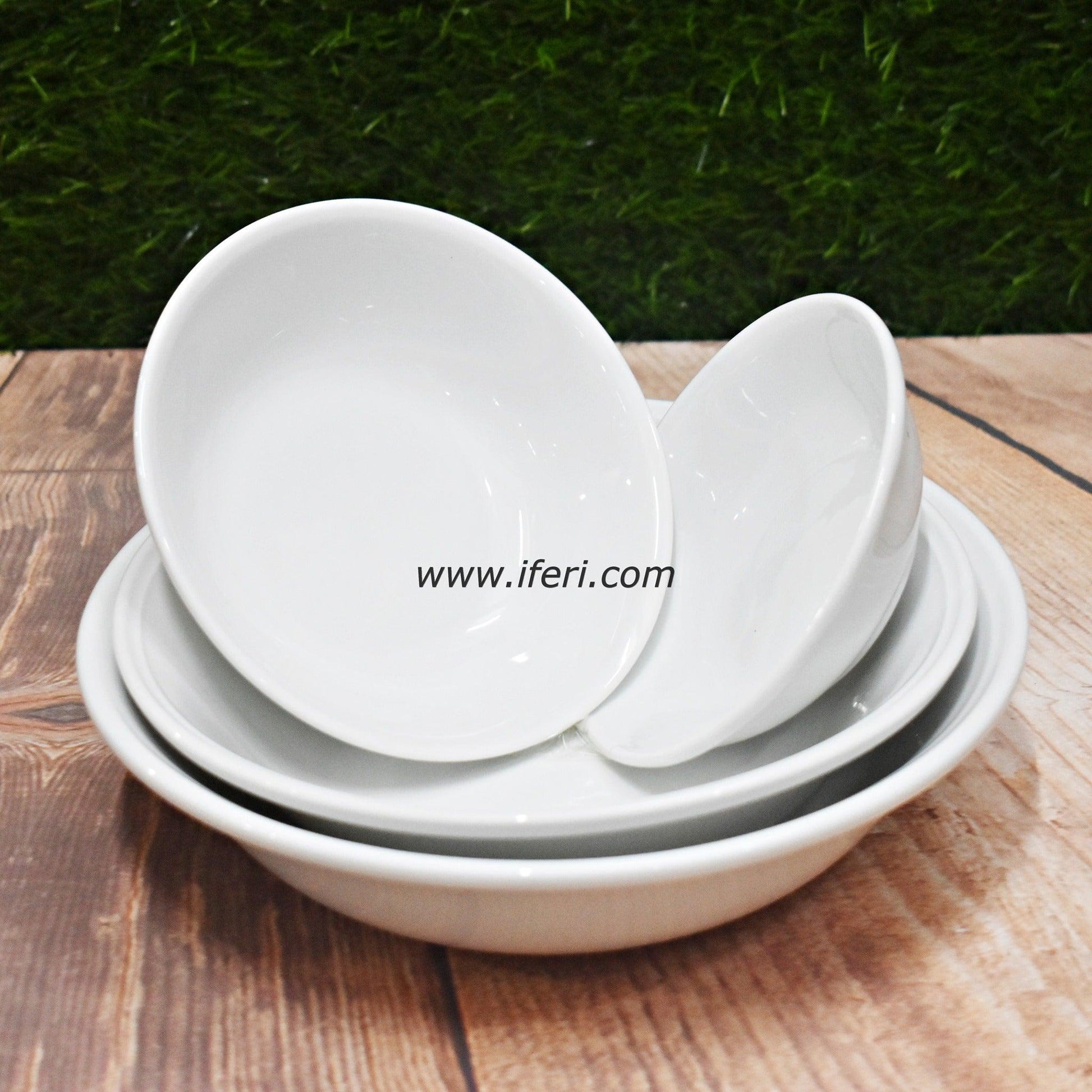 4 pcs White Ceramic Curry Serving Bowl Set SN4884 Price in Bangladesh - iferi.com