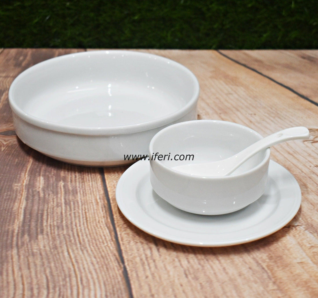 19 pcs White Ceramic Soup Set SN48572 Price in Bangladesh - iferi.com