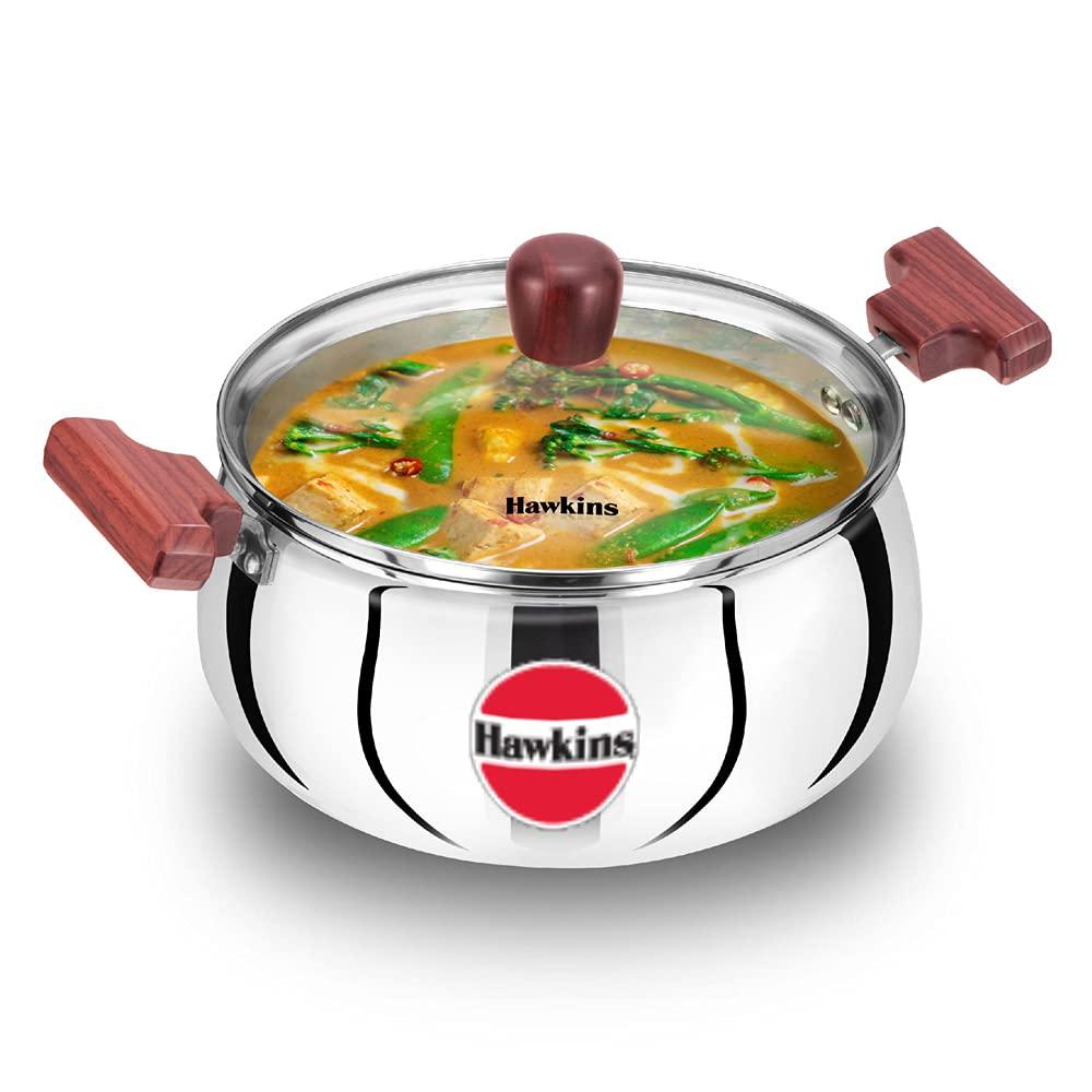 4 Liter Hawkins Cook & Serve Stainless Steel Handi With Glass Lid ALM2233-2 Price in Bangladesh - iferi.com