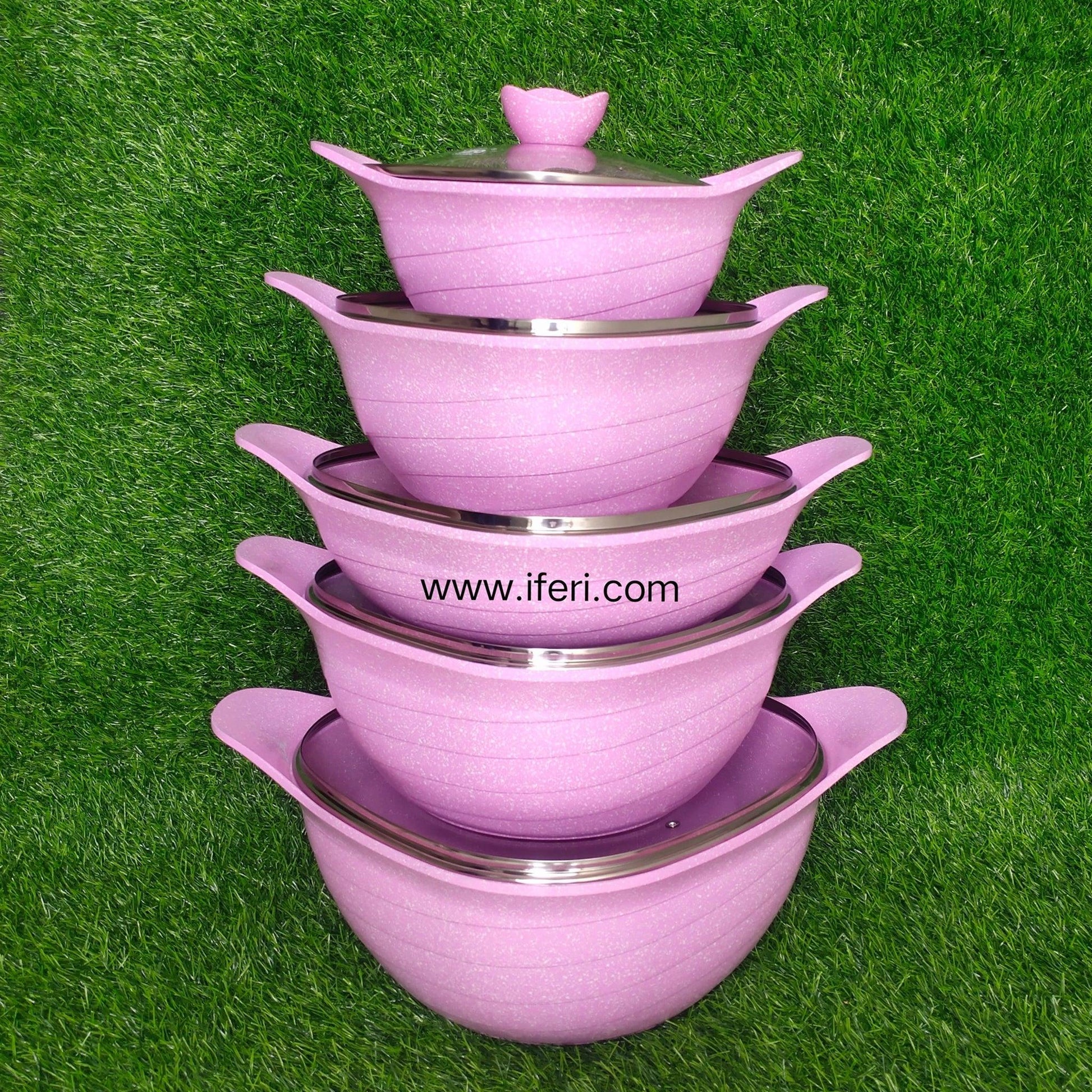 5 Pcs JIO Non Stick Granite Coated Cookware Set with Lid LB1518 Price in Bangladesh - iferi.com