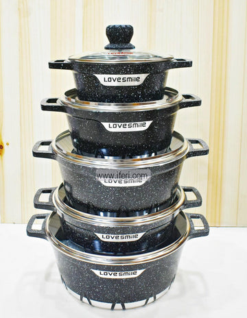 LoveSmile Non Stick 10 pcs Cookware Set RY0581 Price in Bangladesh - iferi.com