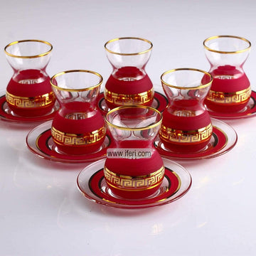 12 Pcs Exclusive Glass Turkish Tea Cup & Saucer Set GA2006 Price in Bangladesh - iferi.com