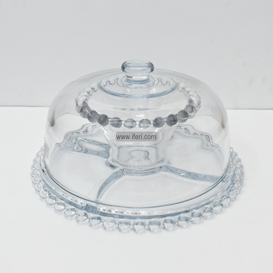 4 in 1 Multifunctional Glass Cake Stand Serving Platter Cake Plate with Dome Cover TB8561