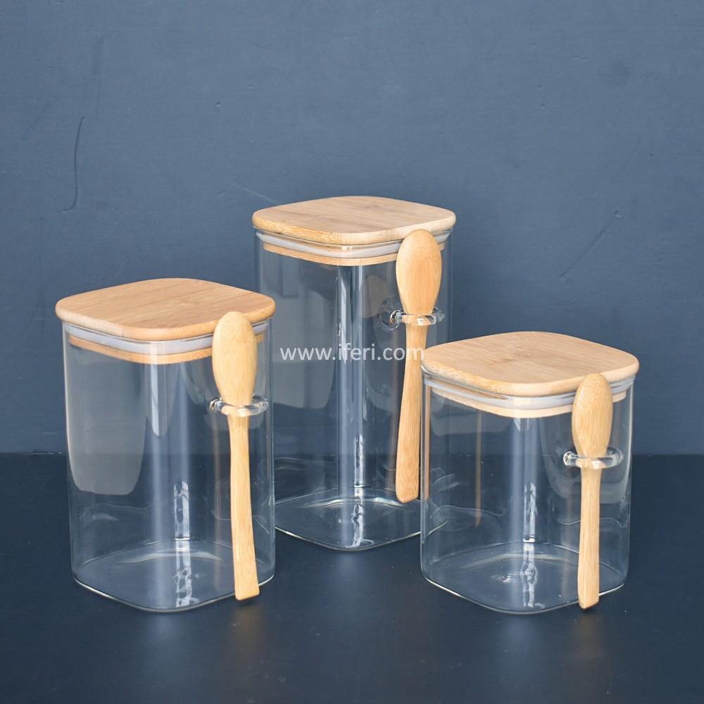 3 Pcs Airtight Glass Cookie Jar Set UT14278 - Price in BD at iferi.com