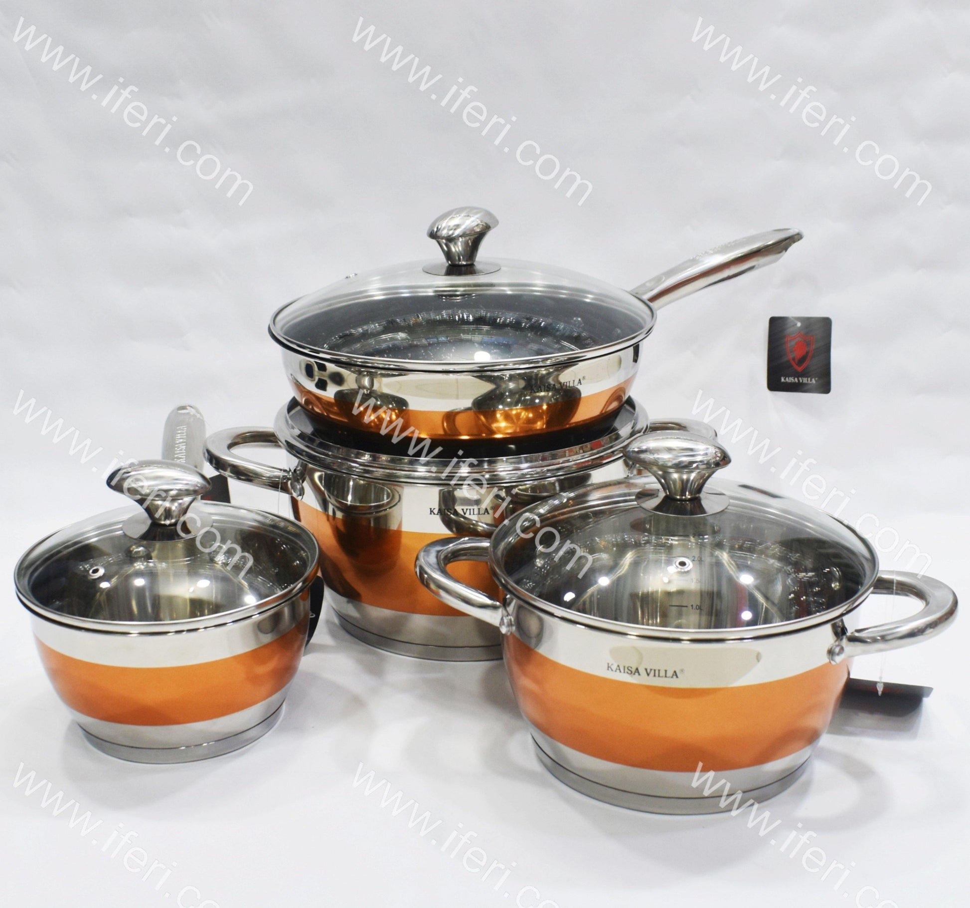 8 Pcs Stainless Steel Marble Coating Induction Based Cookware Set With Lid TG6352 - Price in BD at iferi.com