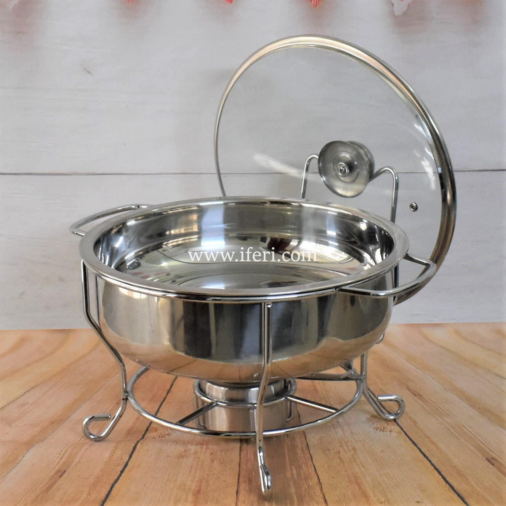 6 Liter Round Shape Buffet Chafing Dish with Glass Lid TB1032 Price in Bangladesh - iferi.com