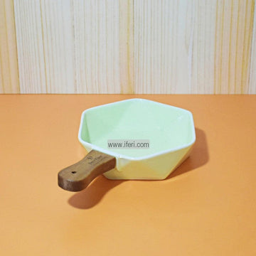9.5" Ceramic Serving Dish with Wooden Handle LB6249-1 Price in Bangladesh - iferi.com
