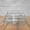 4 Piece Tempered Glass Rectangular Casserole Set UT7532 - Price in BD at iferi.com