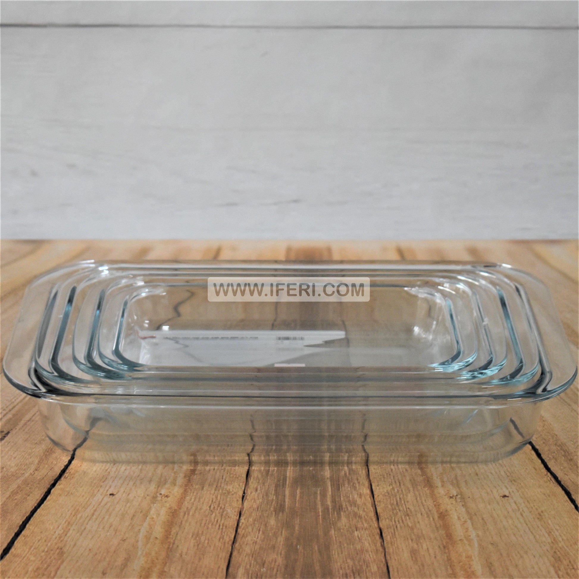 4 Piece Tempered Glass Rectangular Casserole Set UT7532 - Price in BD at iferi.com
