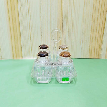 4 Pcs Acrylic Spice Jar Set With Holder TG1120 Price in Bangladesh - iferi.com