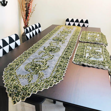 7 Pcs Embroidered Table Mat with Runner RJ1322 Price in Bangladesh - iferi.com