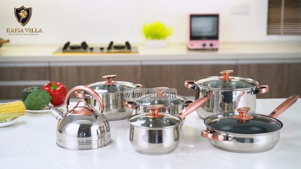 6 Pcs Stainless Steel Cookware Set with Lid KV6689 Price in Bangladesh - iferi.com